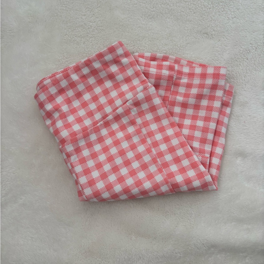 Pink and White Gingham Biker Shorts